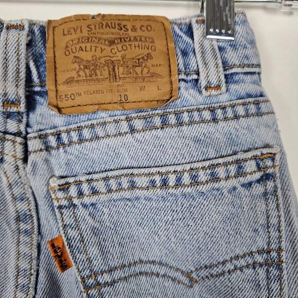 Vintage 90s Levis 550 Tapered Relaxed Fit Slim Womens Size 10 Blue Denim Jeans - Picture 7 of 13